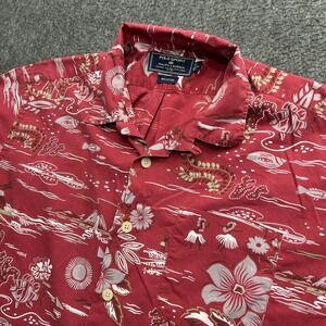 Vintage Polo Sport Ralph Lauren Hawaiian Hula Dancers Shirt Large Cotton 90s